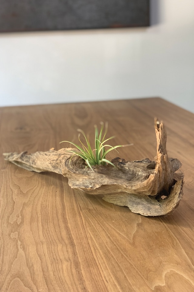 natural wood centerpiece